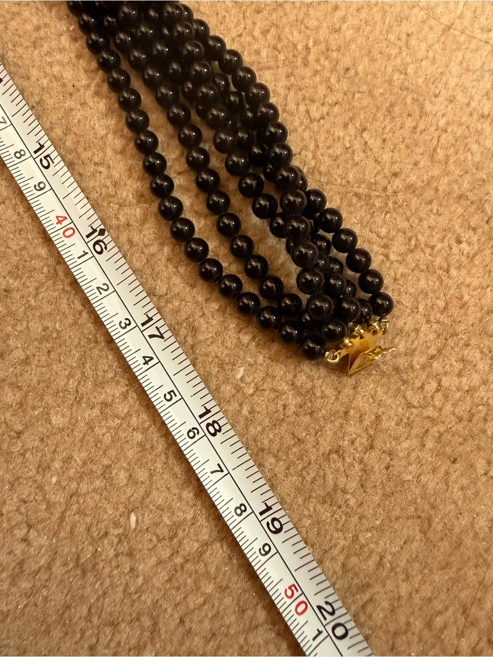 Vintage Black coral multi strand Choker Necklace Large shell Clasp